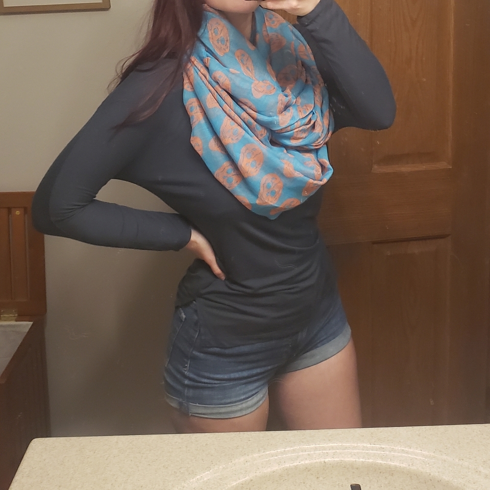 Cotton & candy skull print infinity scarf